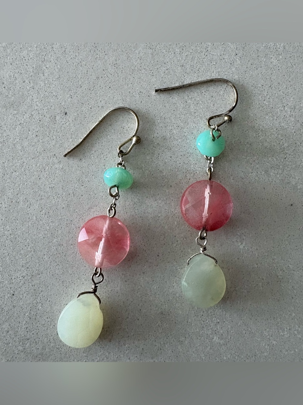 Colorful gemstone dangle earrings